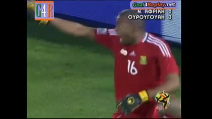 16.06.2010 Юар - Уругвай 0:3 Всички голове и положения - Мондиал 2010 Юар 