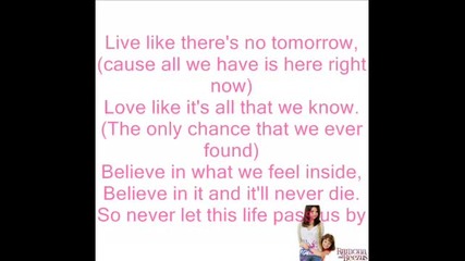 Selena Gomez and The Scene - Live Like there is no Tomorrow - full song - Lyrics on Screen - (hq) 
