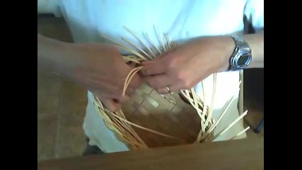 Basket Weaving Video #26c - Mini Muffin Basket - Step 3 of the Braided Rim 