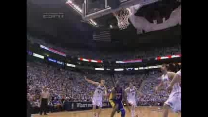 Kobe Bryant Throws Himself a Pass Off the Glass for the Two - Hand Smash