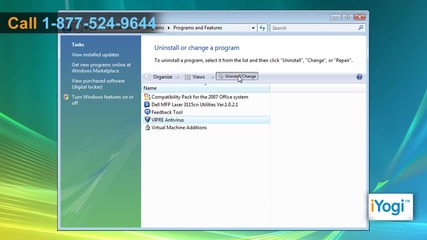 Uninstall Vipre® antivirus from Windows® Vista 