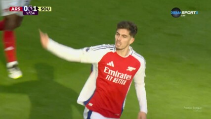 Радостта на Саутхемптън бързо бе помрачена, Хаверц изравнява за Арсенал