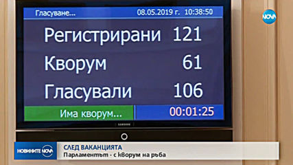 След ваканцията на депутатите: Kворум на ръба в пленарната зала