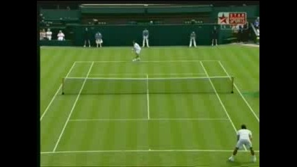 Wimbledon - Federer - Hrbaty - 4:1 Втори Сет