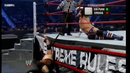 Extreme Rules 2009 Cm Punk vs Umaga Samoan Strap match 2/2