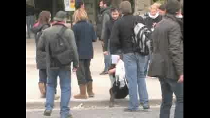 Leighton Meester and Selena Gomez filming in Paris