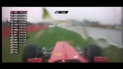 F1 Гран при на Великобритания 2012 - Alonso се завърта и за малко не се удря на квалификациите [hd]