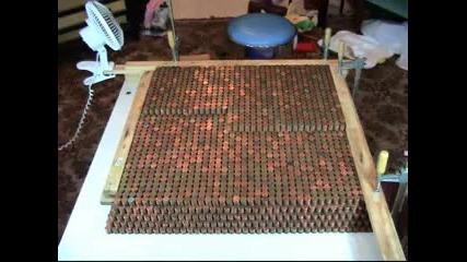 Guinness World Record Penny Pyramid - 300 hours in under 3min 