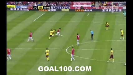 Страхотният гол на Penant - Stoke City - Arsenal