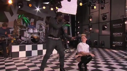 Miley Cyrus and Will.i.am - Fall Down - Live on Jimmy Kimmel