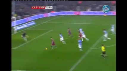 Barcelona 2 - 0 Malaga ( Villa ) 
