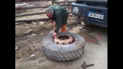 ремонт на гума на полеви условия 