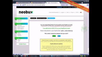 -плащане от neobux.com ( $101, 37 Usd ) www.tomasfam.hit.bg