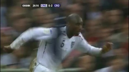 Never ending sliding tackle by Sol Campbell