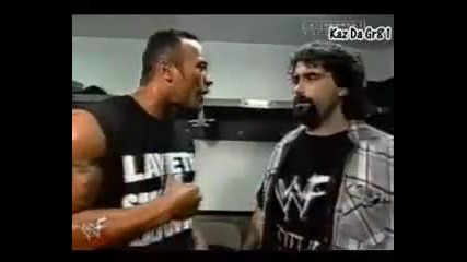 The Rock Talks To Mick Foley Backstage 