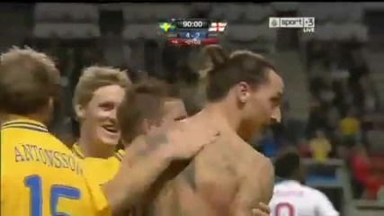 Ибрахимович вкара гол на сезона / Швеция 4:2 Англия