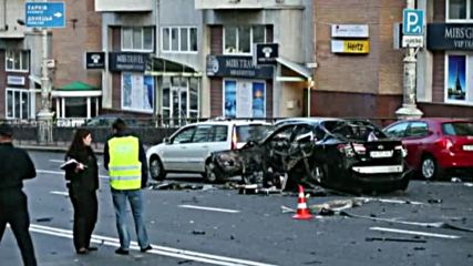 Кола се взриви в Киев, има жертва