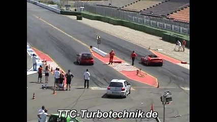 Vw Golf R32 Twinturbo vs Ferrari