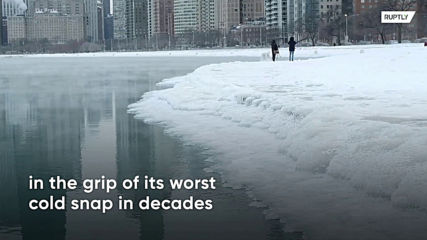 Chicago freezes over as polar vortex strikes
