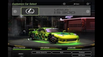 Nfs Underground 2 My Car List