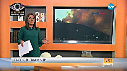 Пожарът на Тасос продължава да бушува (ВИДЕО+СНИМКИ)
