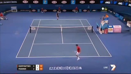 Australian Open 2012 : Роджър Федерер удря пореден красив хот-дог