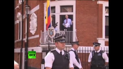 'war on whistleblowers must end!' - Assange speech at Ecuador Embassy