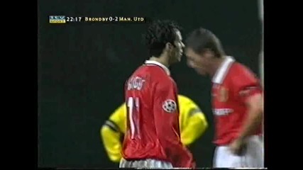 1998-99 Brondby - Manchester United 0:2 Ryan Giggs Goal