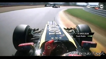 F1 Гран при на Белгия 2012 - Grosjean бива блокиран от кола на Hrt [hd][onboard]