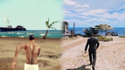 GTA SA Remastered Graphics Mod Vs GTA 5 PC