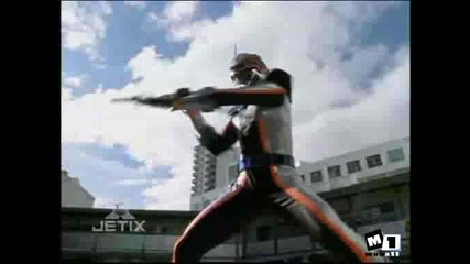 Power Rangers Operation Overdrive - Tyzonn morphs into the Mercury Ranger