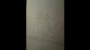 Как да нарисуваме Zoro с джедайски мечове (one Piece)