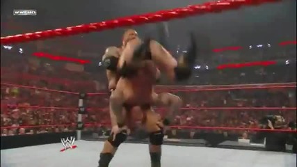 Batista Bomb on Randy Orton