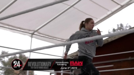 Ronda Rousey trains in a ring outside her home in California