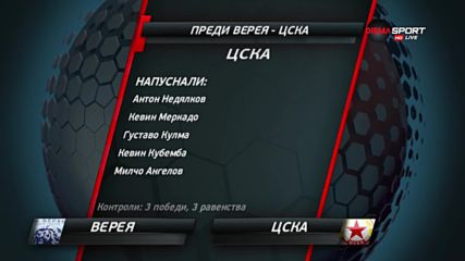 ЦСКА започва атаката на титлата с мач срещу Верея