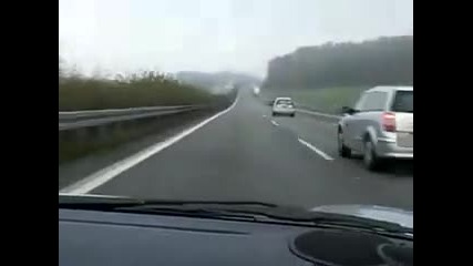 Porsche Boxter on German Autobahn