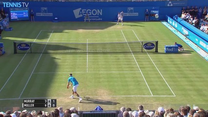 Andy Murray Hits a Running Pass - London Queens Club 2015