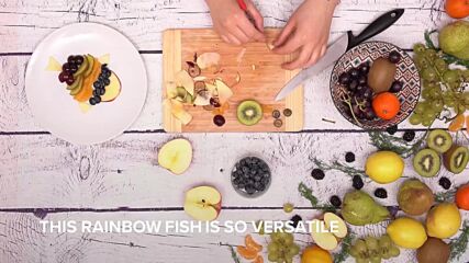 Fruit art: Rainbow fish
