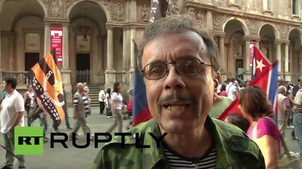 Italy: Rally in Milan for peace in Donbass region and end to sanctions