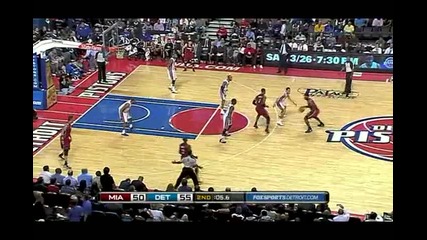 Miami Heat @ Detroit Pistons 100 - 94 [highlights] - 23.03.2011