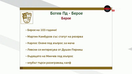 Преди Берое - Ботев