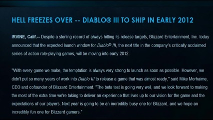 Diablo 3 Release Date Moved To 2012! Verified Confirmed!
