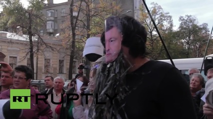 Ukraine: Delta Bank depositors protest in front of Ukraine National Bank