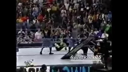 Wwe / wwf - Скалата срещу Dudley boys - мач тип lumberjack 