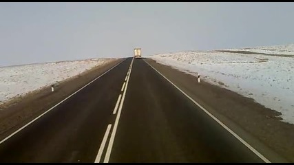 казахстан зимата с камион по хубав път 2011