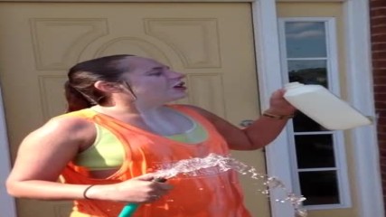 Girl crys from pepper spray