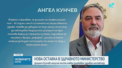 Доц. Ангел Кунчев подаде оставка. Здравният министър: Чистка в МЗ няма