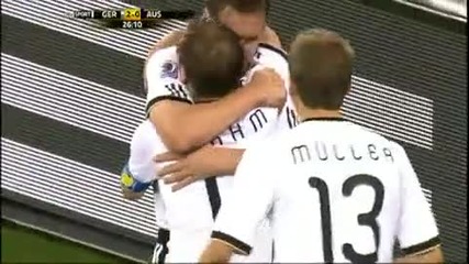 Голът на Мирослав Клозе за 2 - 0 срещу Австралия World Cup 2010 