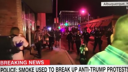 Up Close Video - Mouthy Woman Trump Protester Gets Pepper Sprayed Shower By Albuquerque Police