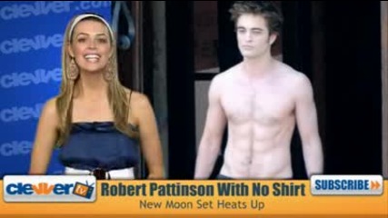 Hot - Robert Pattinson No Shirt On New Moon Set